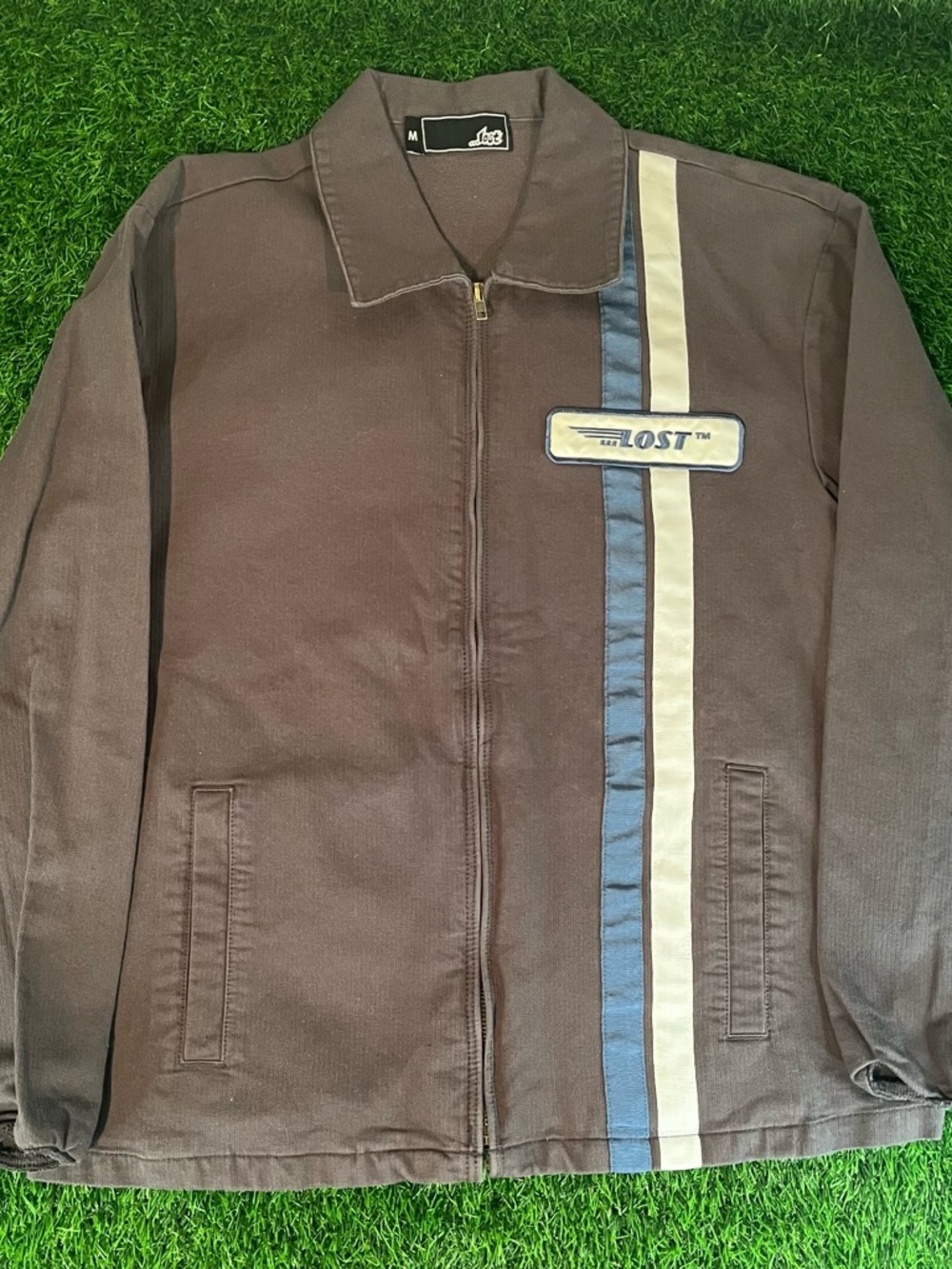 Lost Enterprises Goodtime Gray Jacket Mens M Cotton Skateboard Mechanic